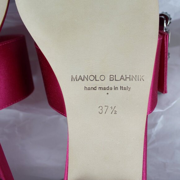 NEW MANOLO BLAHNIK Verda Crystal Buckle Slide Sandals - Picture 12 of 13